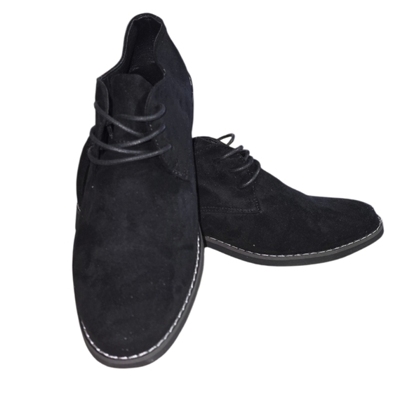 Classic Men's Black Suede Derby Shoes Size 40 - Picture 4 of 7